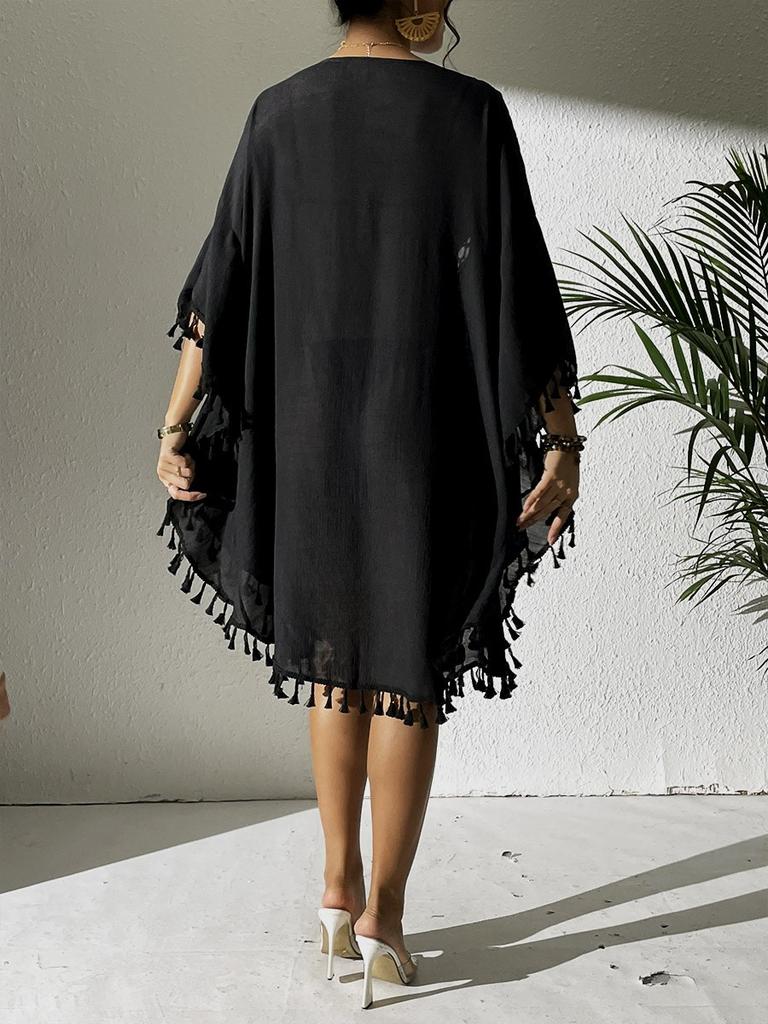 Women's Printed Tie Chiffon Beach Cover Up