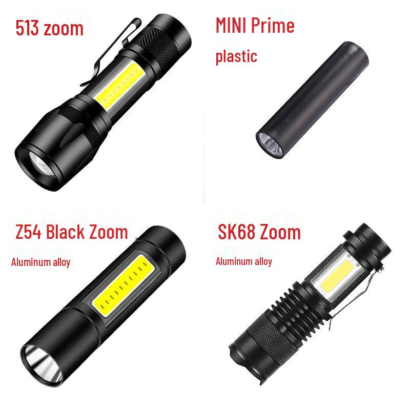 Compact LED Flashlight with Telescopic Zoom, USB Rechargeable, Portable Design