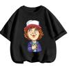 Summer Casual Crew Neck T Shirt Kawaii Cartoon Design Children Stranger Things Short Sleeve Tops Boys Girls