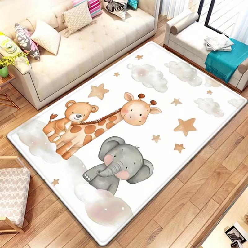 HD Adorable Animal Design High Definition Printed Carpet Living Room Bedroom Kids Room Soft Floor Mat Home Decor Rug Door Mat
