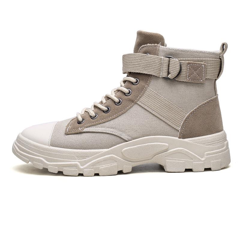 Men Boots 2024 Outdoor Fashion Canvas High Top Shoes Men Casual Shoes Ankle Boots Black Chelsea Boots Zapatos De Hombre