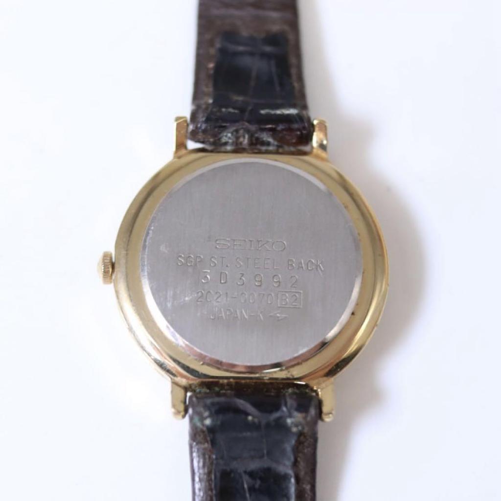 [USED] Seiko Quartz Watch, Gold/Brown Leather, Women's