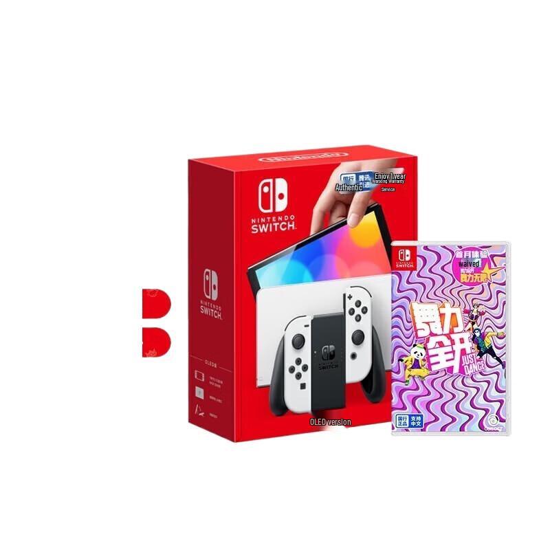 Консоль Nintendo Switch OLED с белыми Joy-Con и Just Dance