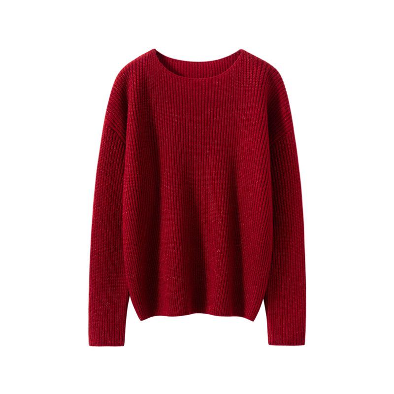 

2025 A/W Women s High-End Loose Knit Sweater: Lazy Style Long Sleeve Top Medium