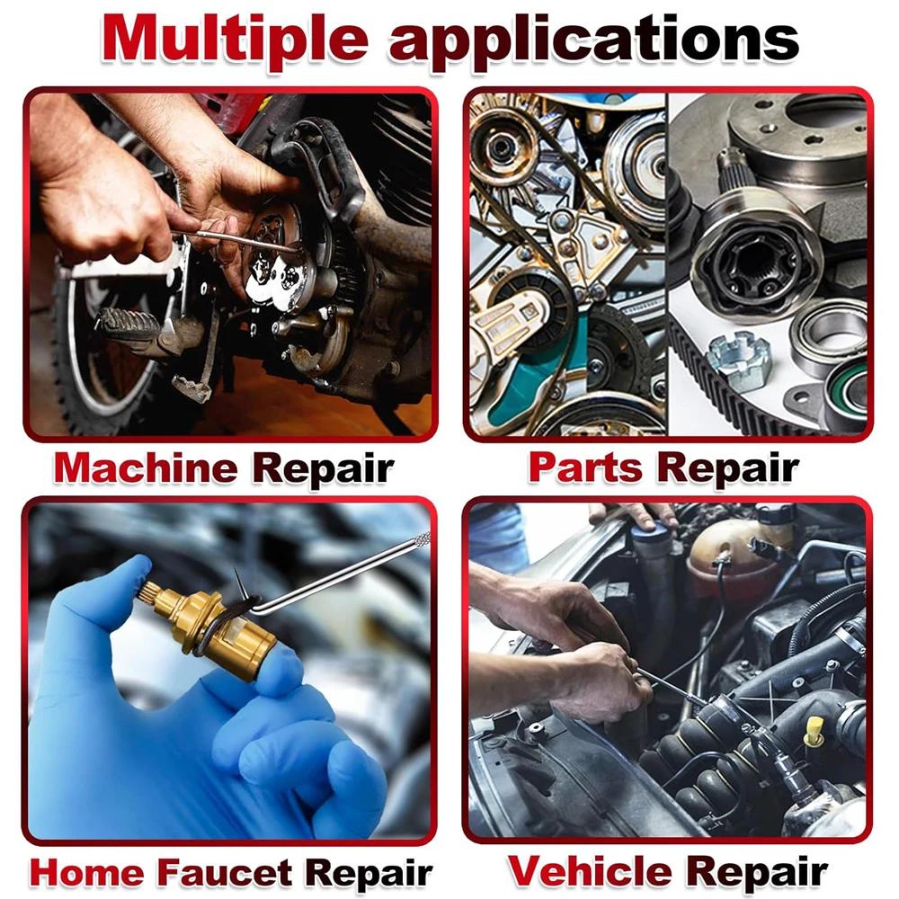 4Pcs Auto Car Oil Seal Screwdrivers Set+Hose Removal Hook Kit - O-Ring/Gasket Puller Remover Pick Hooks for Vehicle Repair Tools