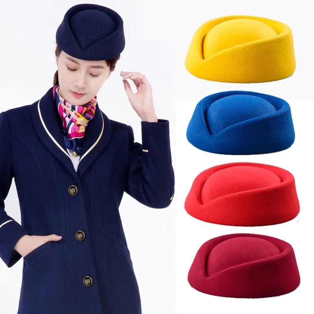 Pillbox Hat Flight Attendant Hat Teardrop Hat Uniform Stewardess Hat  Performances