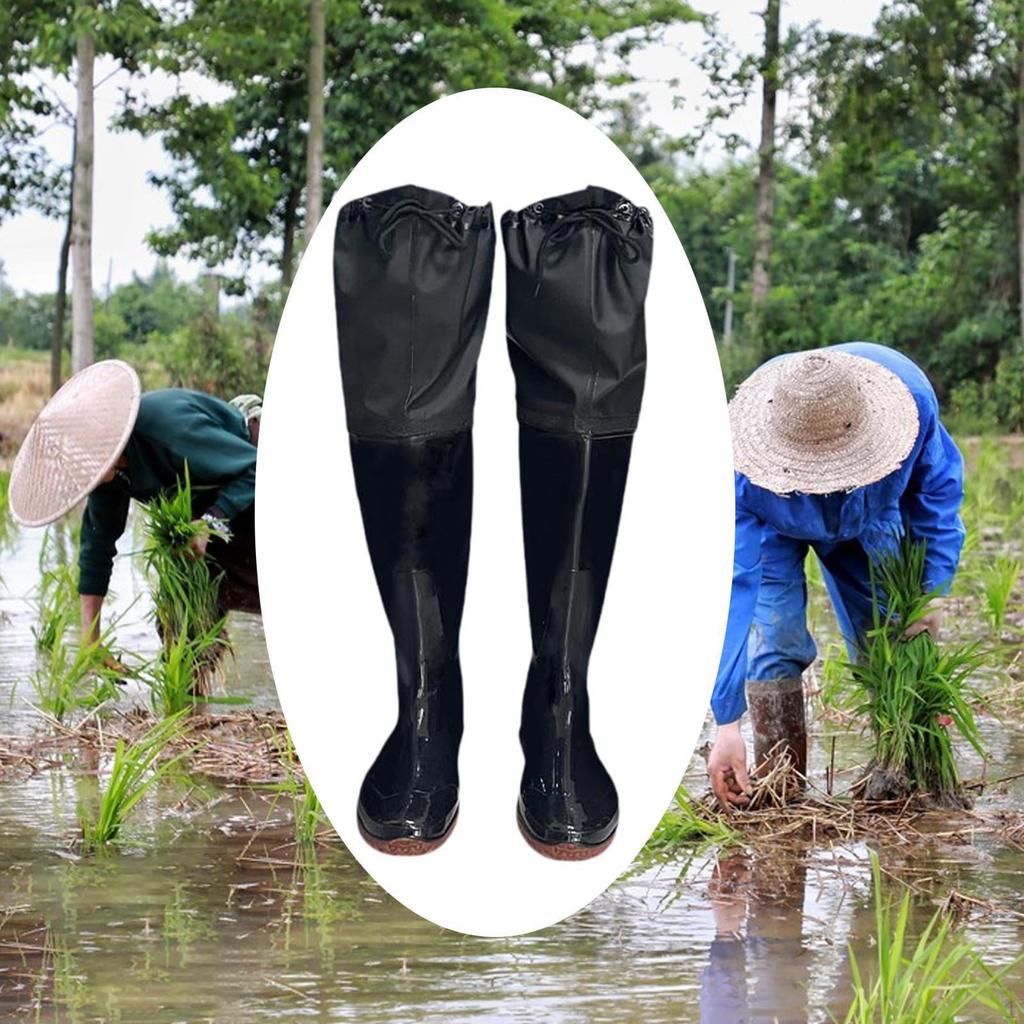 Fishing Hip Wader Boots Hunting PVC Height 60cm Lightweight Soft Sole Wading Shoes Bootfoot