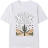 Adult Teenagers Crew Neck Tshirt Casual Embrace The Desert Silence Cactus Moon Stars Mountains Everyday Unisex Top Tees