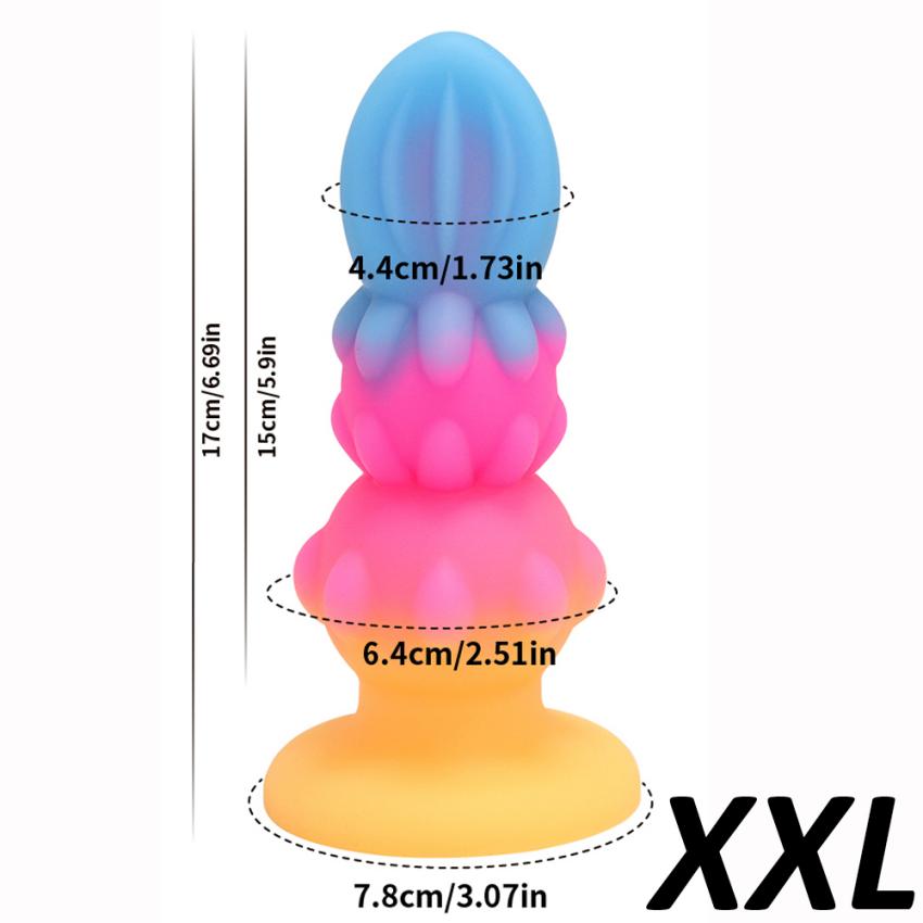 Luminous Anal Plug Soft Silicone Dildo Butt Plug with Suction Cup Anus Prostate Massager Stimulator Adult Sex Toys G Spot Clitoris Stimulator Unisex