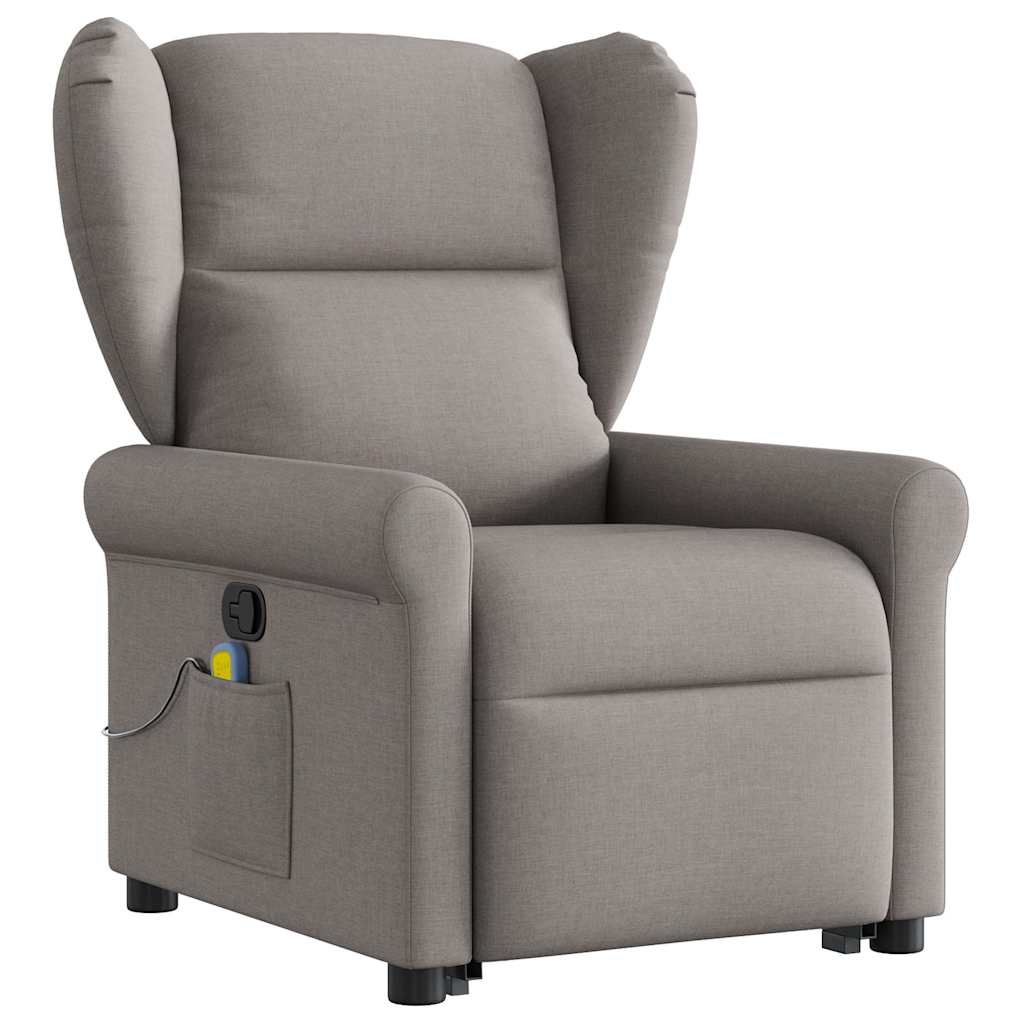 Massage Recliner with Rising Aid Taupe Fabric