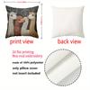2D Flat Printing Cute Llama Pattern 2D Flat Printing Cushion Cover Polyester Pillowcase Sofa Decorative Cushion Cover