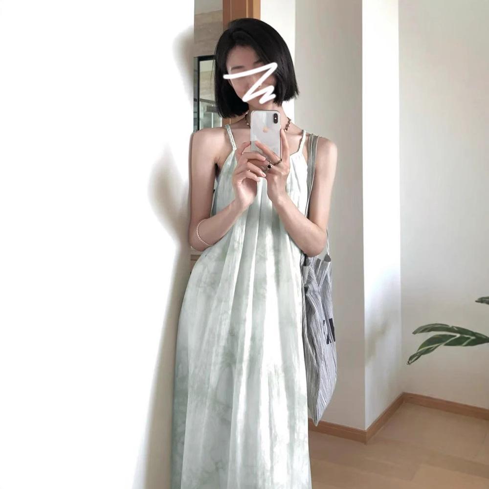 2024 Summer French Petite Sleeveless Mid-Length Slimming Dress for Women