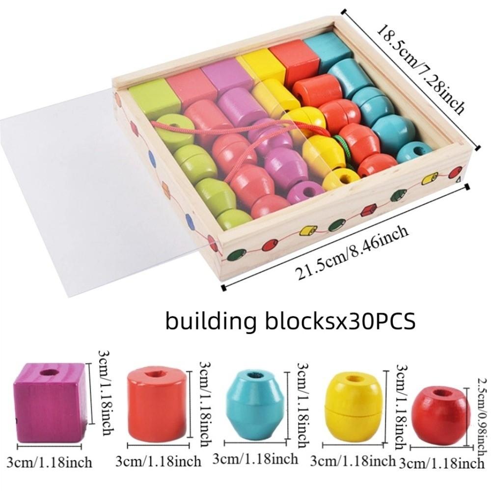 Colorful Wooden Toys Matching Game Colorful Beaded Toy  Preschool Learning