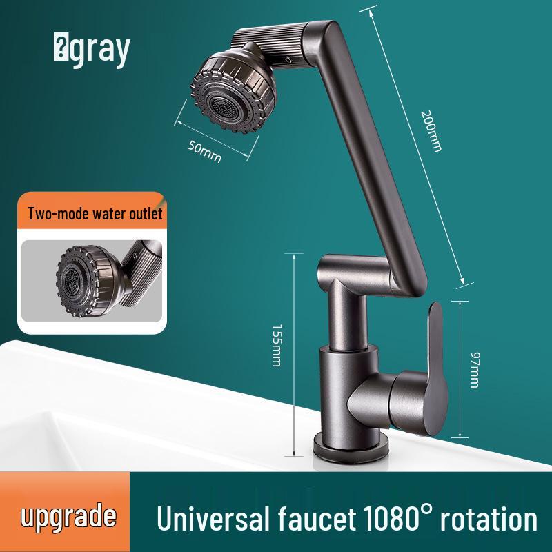 Robinet à pression rotatif universel pour salle de bain et lavabo