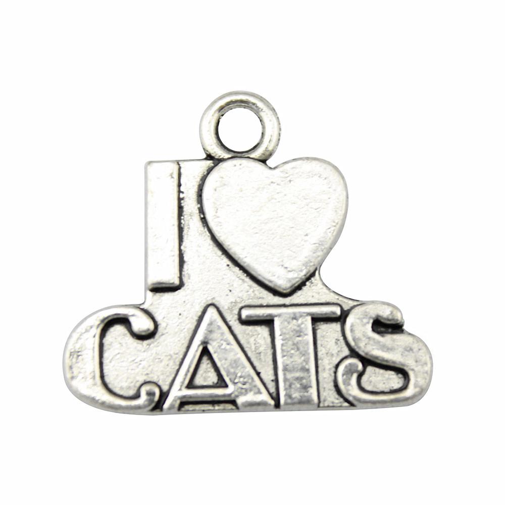 Charms Cat Pendants Heart Alloy Crafts For DIY Jewelry Making Accessories