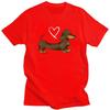 Custom Dachshund Love T Shirt for Men Tshirt Leisure Tees Short Sleeves Wiener Badger Sausage Dog Tshirts Slim Fit Clothing