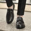 Fashion Men's Solid -Color Casual Loafers For Autumn And Winter Comfortable Soft -Soled Business Office Shoe And Metal Buckle Lazy Shoes
