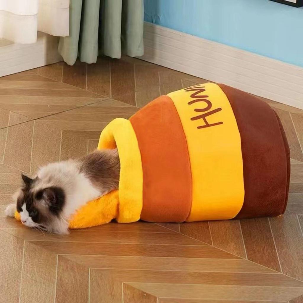 Removable & Washable Winnie the Pooh Panda Pet Bed with Thickened Cushion, Four Seasons Universal Design.