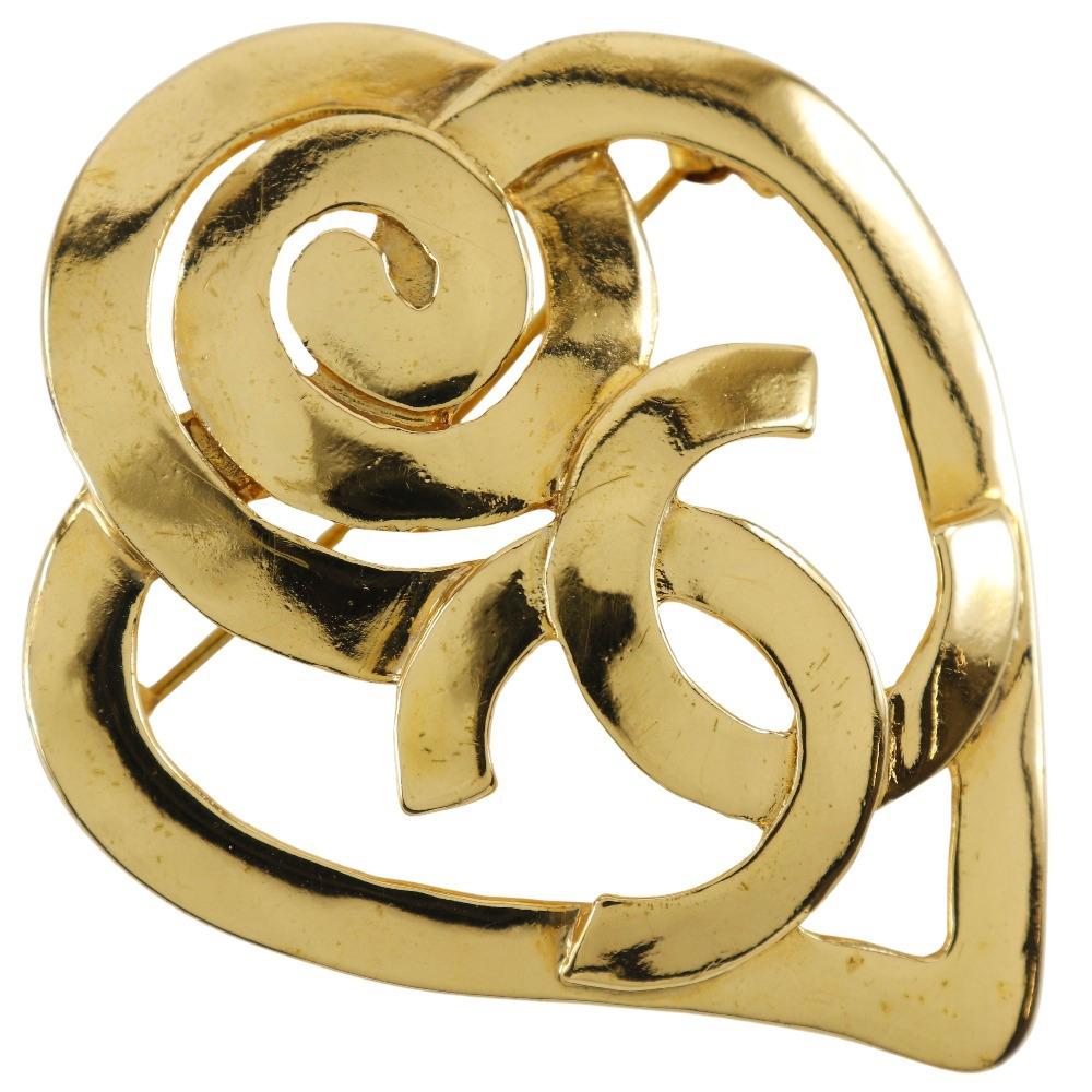 

CHANEL Brooch Plated Gold heart 19.4g Women Used