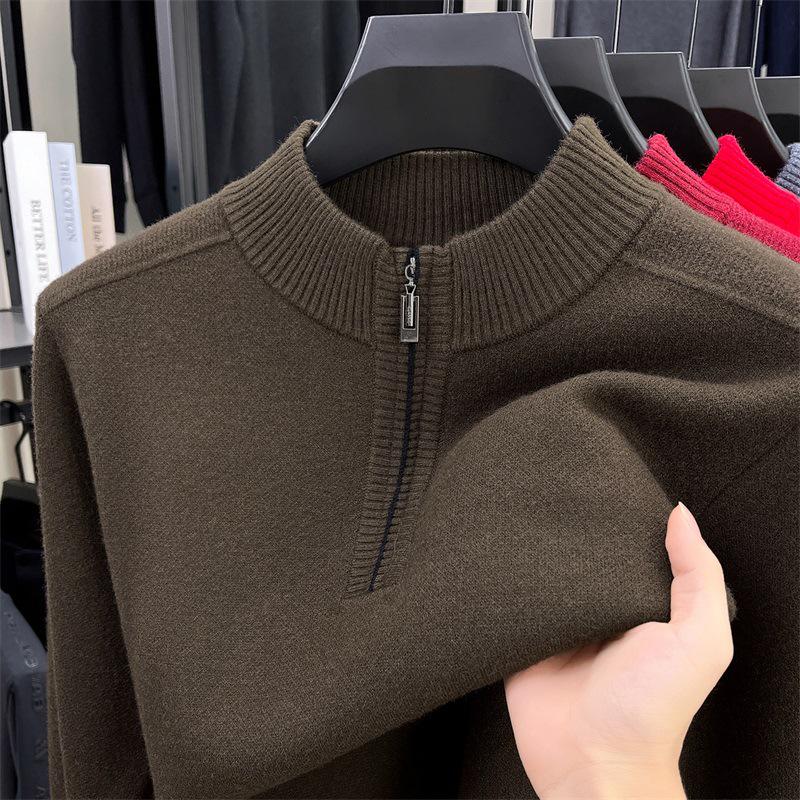 Men's Thick Wool High Collar Sweater - Warm, High Quality Autumn/Winter Knitwear 2025