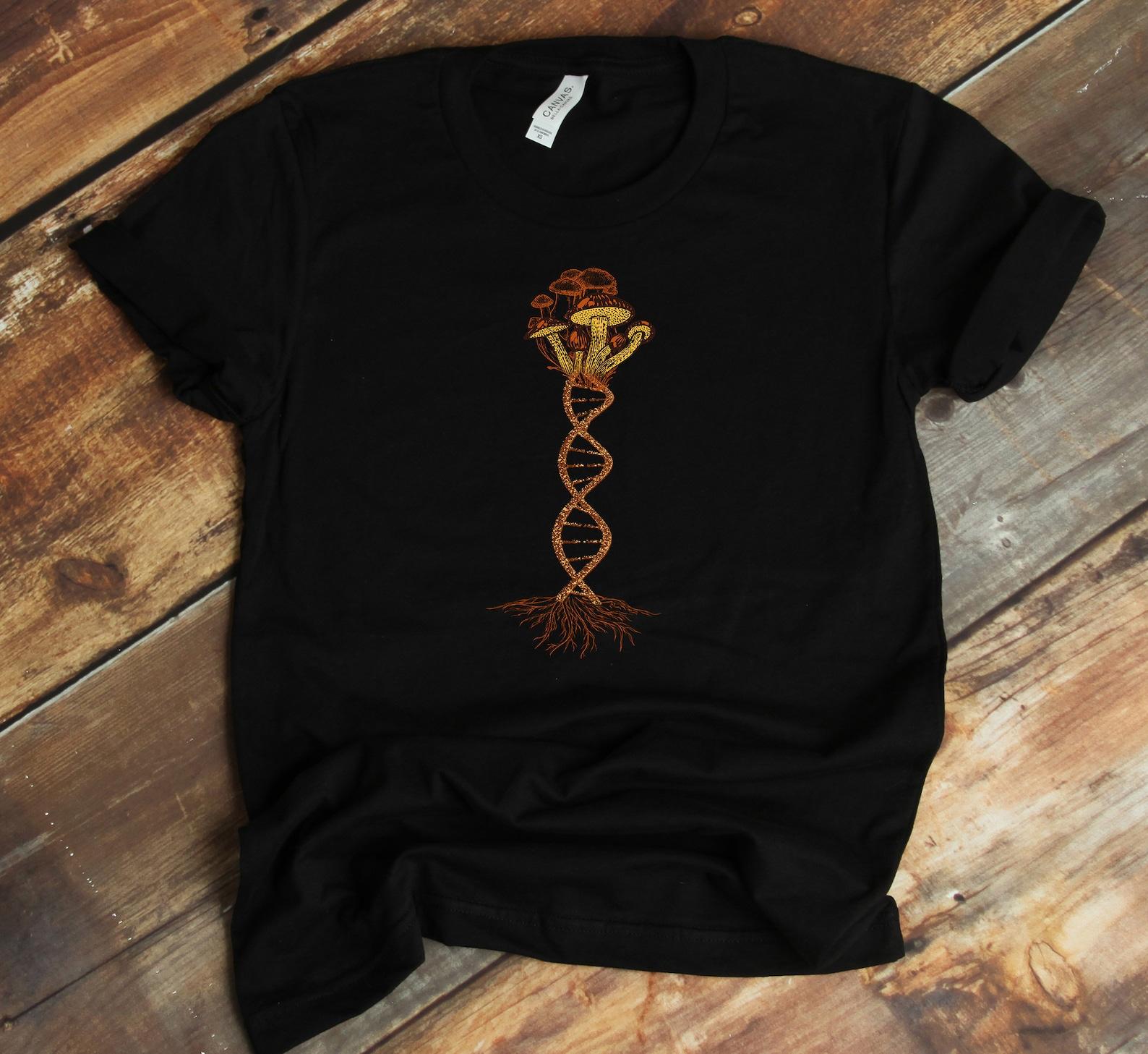 DNA Tree Of Life T-Shirt - Mushroom Cottagecore Shirt - Magic Mushrooms - Shroom Lovers 4XL