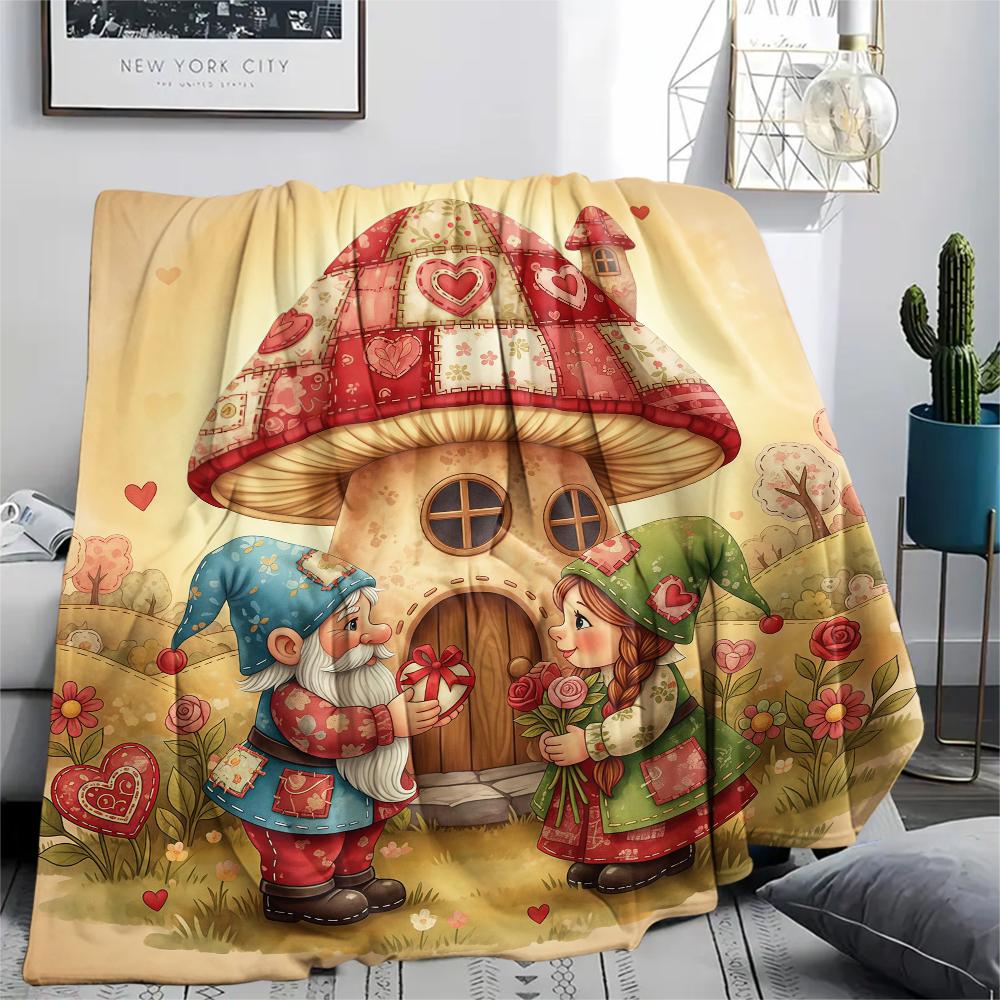 1 Stück Valentinstag Druck Flanelldecke, Hohe Qualität, Bequem für Alle Jahreszeiten, Heimdekoration, Perfekt für Weihnachten, Geburtstagsgeschenk