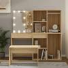 Vanity Table Set with LED Sonoma Oak Engineered Wood