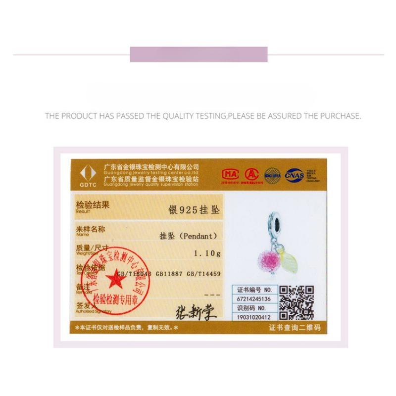 S925 Silver Colorful Fruit Loose Beads Collection Picture, Summer Pineapple Lemon Diy Bracelet Beaded Accessories