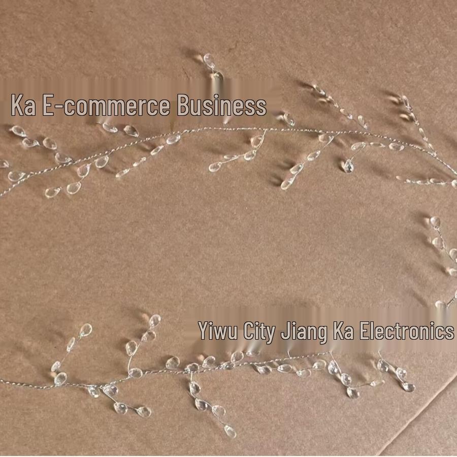Wedding Acrylic Crystal Bead Strands with Aluminum Wire and Water Drop Design for Light Strings and Decorations