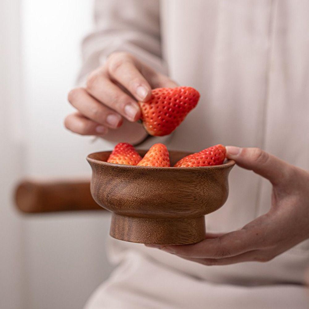 Durable Handmade Crafts Bowls Wood Food Containers Creative Fruit Plate Household Use