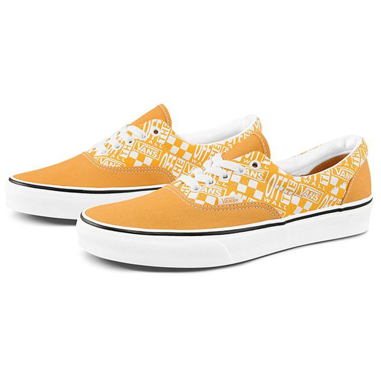 Vans Era Slip Resistant Durable Lightweight Low Top Skate Shoes Unisex Sneakers White Orange VN0A54F13S6