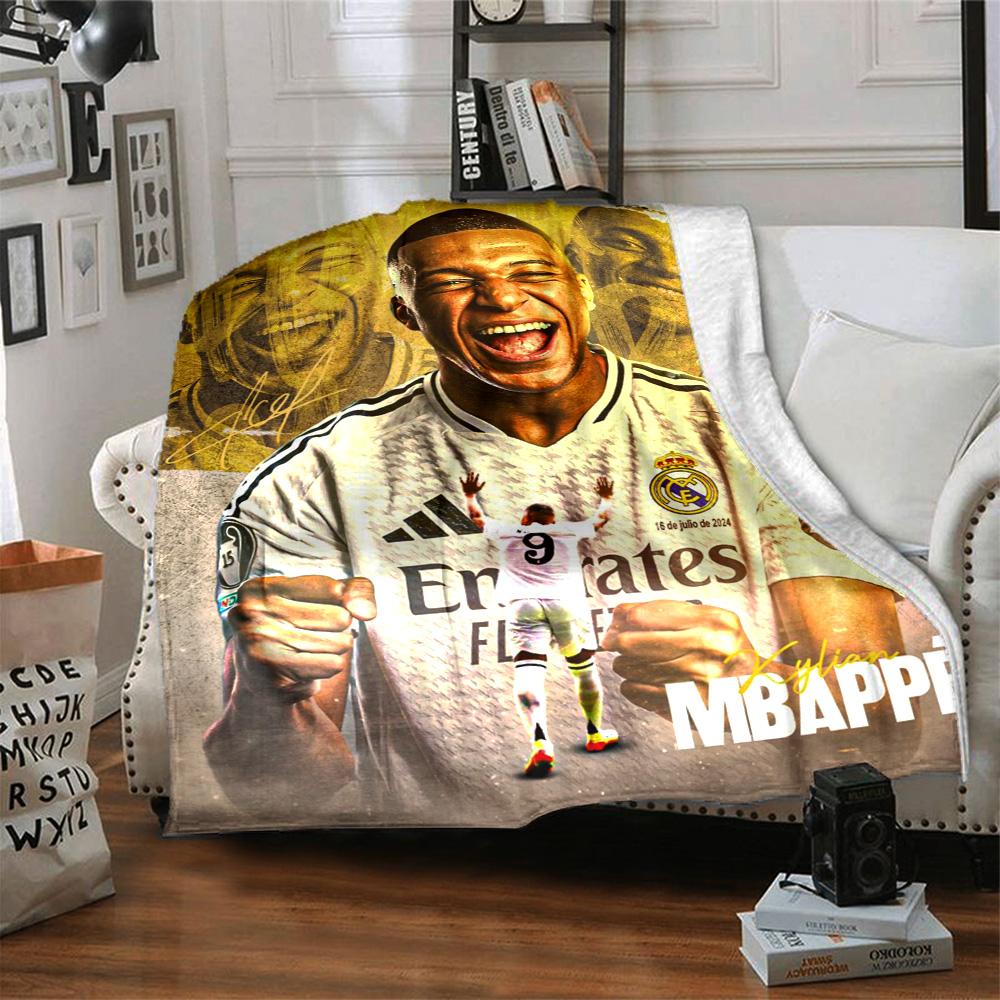Star Player Kylian Mbappé Blanket Warmthful Decor Great for Chair Livingroom Office Chair for All Occasions Warmthful Decor