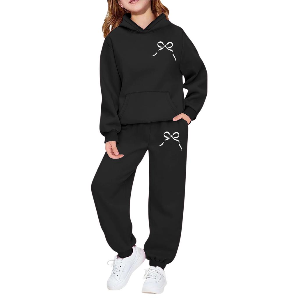 Boys Girls Sweatsuit Clothing Hooded Sweatshirt Jogging Sweatpants Tracksuits Set Fashion Outfit