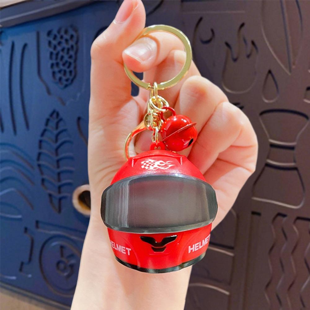 Cool Light-up Helmet Keychain Lightweight Versatile Mini Night Light Pendant Realistic Multifunctional Helmet Bag Charm