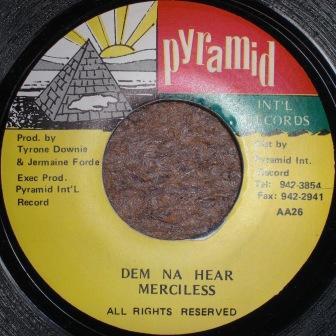 

7inch Record MERCILESS Dem Na Hear AA26 Pyramid Intl R Jamaica Reggae Ska Dub Used