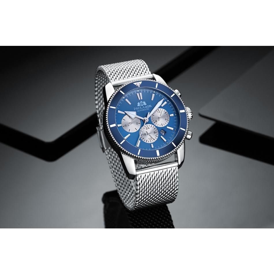 Paulareis Automatic Mechanical Multi-functional Glow-in-the-dark Mesh Steel Belt Super Ocean Men's Watch