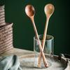 Korean Long Wooden Spoons Natural Coffee Stirring Rod Tea Dessert Spoon Handle Round for Soup Tableware Kitchen Supplies