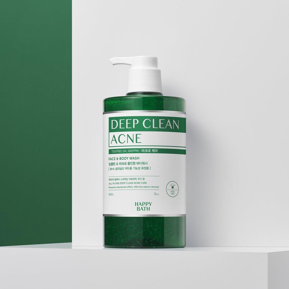 HAPPY BATH Deep Clean Tea Tree Acne Care Body Wash 900G