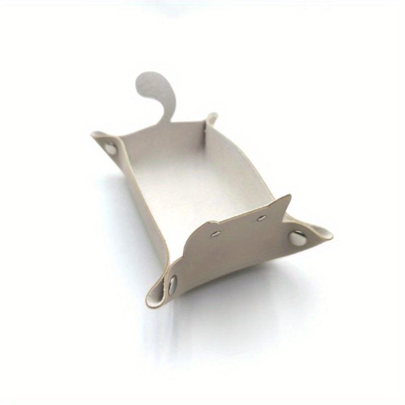 1pc Leather storage box desktop storage tray jewelry cosmetics key storage home storage basket