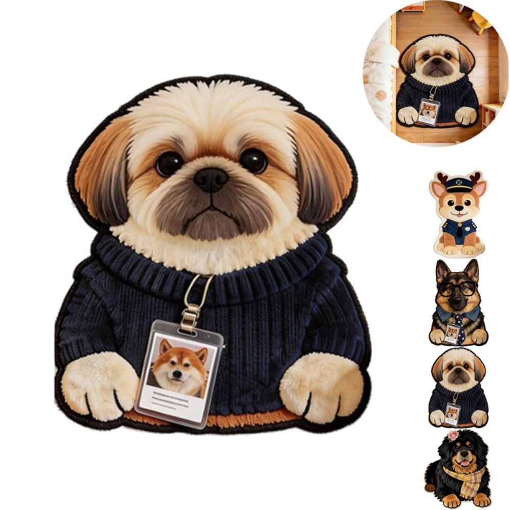 2D Home Decor Carpet Non-Slip Cartoon Carpet Soft Dog-Shaped Area Rug  Living Rooms