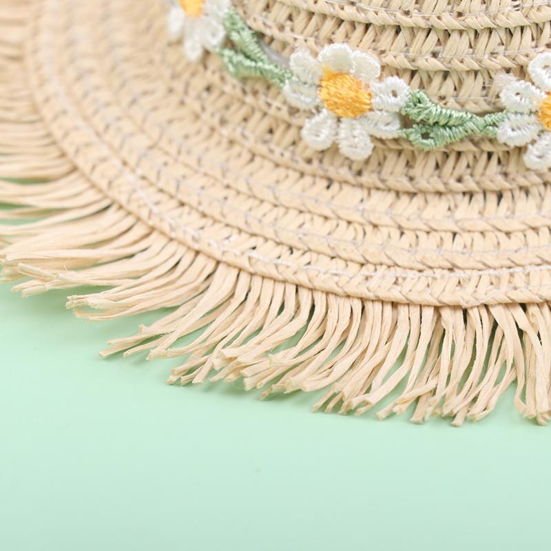 Dollhouse Handmade Daisy Hat Sun Cap For 1/6 Doll Accessories Doll Cute Hat With Bow Decoration Doll Hat Children'S Toy Gift
