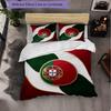 Set Biancheria da Letto 3 Pezzi con Motivo Calcio Portogallo Morbida Copripiumino in Microfibra con Federe per Camera da Letto