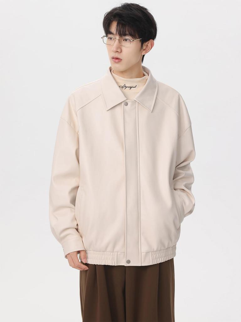 East Rain SEW403 Leather Jacket, Biker Jacket, Faux Leather Jacket, Leather Jumper, Slimming,