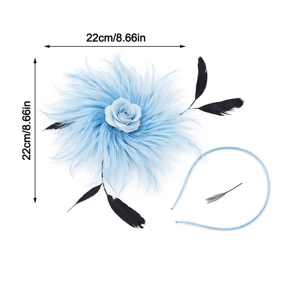 Dual-purpose Feather Headdress Colorful Lady Fascinators Retro Flower Headpieces  Wedding