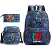 Mochila escolar de gran capacidad con correa para el hombro; set de tres piezas para estuche de lápices de estudiante