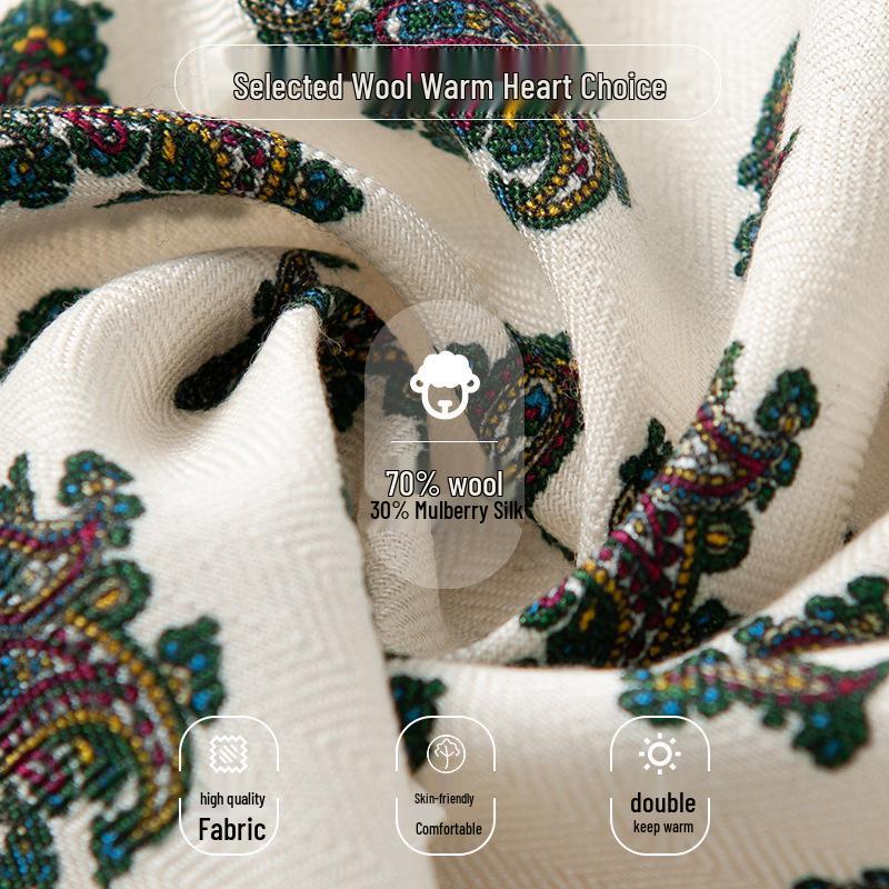 Elegant Versatile Double-Sided Cashew Print Scarf: Fashionable Neckwear, Sun Protection & Warm Shawl for Women
