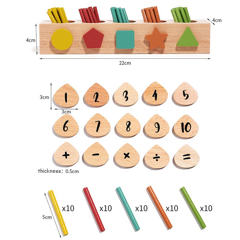 

Детская магнитная математическая игра, игрушки Монтессори, деревянная счетная палочка, геометрическая форма, игры для сортировки цветов, обучающая обучающая игрушка в приходе