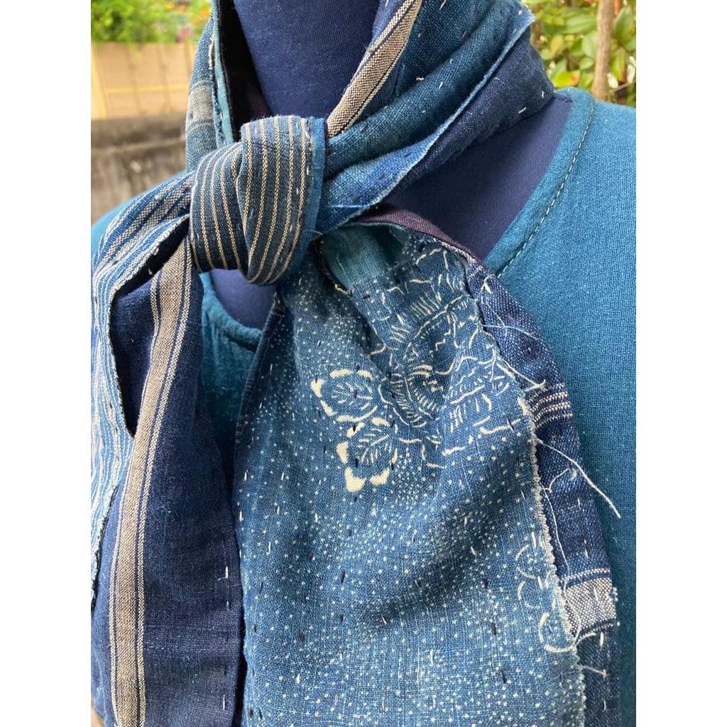 Used B61 Boro Stole Old Cloth Remake Indigo Dye Patchwork Sewing Sashiko