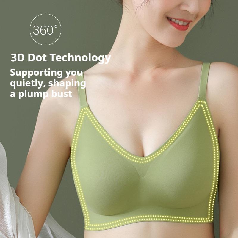 Seamless Latex Underwear Women's Summer Thin Section Without Steel Ring Small Breasts Gathered Breasts Anti-sagging Sports Bra