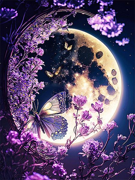 5D Diamond Painting Moon Rose Full Square Round Embroidery Mosaic Flower Landscape Home Decor